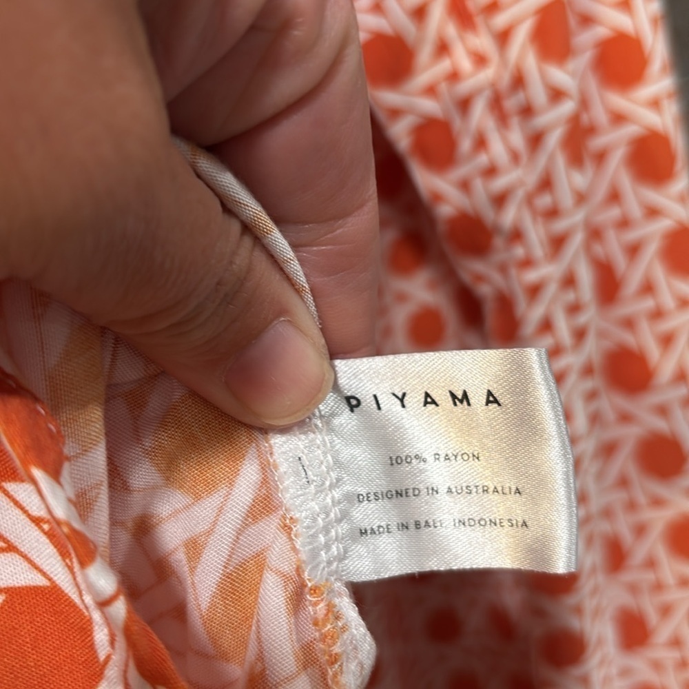 PIYAMA Orange and White pajama lounge set size XS - Picture 9 of 14